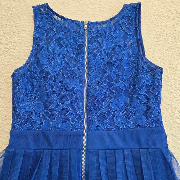 Xtraordinary Sleeveless Blue Fit & Flare Dress Lace and Tulle Sz 3 Skater Fairy - Picture 7 of 10